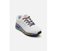 Sneaker SKECHERS "UNO", Gr. 39, bunt (weiß, bunt), Lederimitat, kontrastfarbene Details, Schuhe Sneaker, Plateausneaker, Schnürschuh mit Keilabsatz, Topseller (60635904-39)