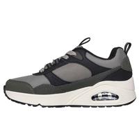 Skechers UNO Retro-Groove Sneaker, Brown & Black Synthetic/Tan Textile/Green, 32 EU