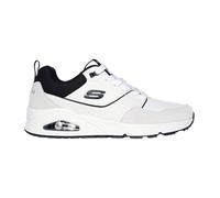 Sneaker SKECHERS "UNO-RETRO ONE", Herren, Gr. 42, schwarz-weiß (weiß, schwarz), Leder, Veloursleder, Lederimitat, Mesh, sportlich, Schuhe, Retro Sneaker, Schnürschuh mit Skech-Air Luftkissensohle (357