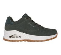 Skechers UNO Rugged Chillproof-Sneaker für Damen, Olivfarbenes Wildleder, Duraleather-Stickerei, 38 EU