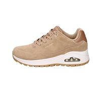 Skechers UNO Rugged Chillproof-Sneaker für Damen, Kastanienbraunes Wildleder, Duraleather-Stickerei, 39 EU
