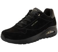 Skechers UNO Rugged Chillproof-Sneaker für Damen, Schwarze Wildleder-Duraleather-Stickerei, 37.5 EU