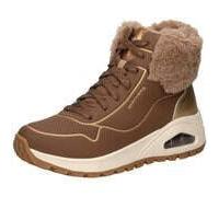 Skechers Damen Uno Rugged Fall Shimmer Stiefelette, Taupe Durabuck Metallic Duraleather Faux Fur, 37 EU