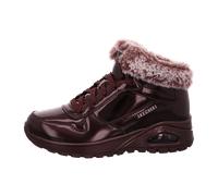 Skechers Damen Uno Rugged Fiesty Winter Stiefelette, Burgundy Patent Duraleather Faux Fur, 40 EU