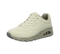 Skechers Uno-Safari Time 155412WHLD White/Leo (beige) - sportlicher Schnürschuh - Marken, Beige für Damen, beige, Größe 39 ½ EU
