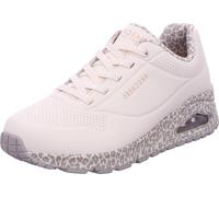 Skechers UNO Safari Time Damen-Sneaker, Weiß/Leopardenmuster, 42 EU