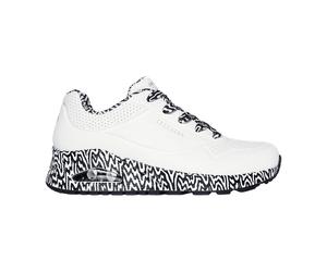 Skechers Uno Schuhe weiß bunt Tropfen-Print 177959 für Damen, weiß, Größe 35 EU