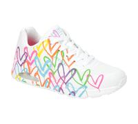Skechers Uno Schuhe weiß bunte Herzen 177981 - Größe 37