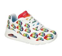 Skechers Uno Schuhe weiß bunter Regenbogen Kussmund 177084 - Größe 40