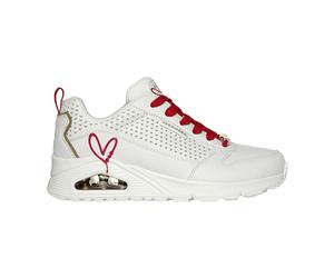 Skechers Uno Schuhe weiß einsames Herz 177991 für Damen, weiß, Größe 35 EU