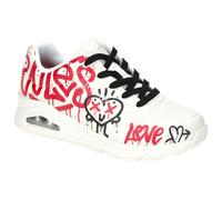 Skechers Damen Street UNO Graffiti Love Sneakers 177082 Weiß, Schuhgröße:38 EU