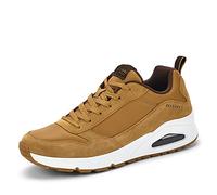Sneaker SKECHERS "Uno Stacre", Herren, Gr. 47,5, braun (hellbraun), Leder, Lederimitat, Schuhe Sneaker, mit Luftkammernsohle, Freizeitschuh, Halbschuh, Schnürschuh (47900816-47,5) hellbraun