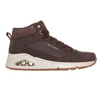 Keilsneaker SKECHERS "UNO-STACRE SHINE", Damen, Gr. 41, dunkelbraun, Lederimitat, Textil, Veloursleder, Schuhe, High Top Sneaker, Schnürboots mit Luftkammern Sohle (63877809-41) dunkelbraun