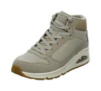 Keilsneaker SKECHERS "UNO-STACRE SHINE", Damen, Gr. 42, grau (taupe), Veloursleder, Lederimitat, Textil, casual, Schuhe, High Top Sneaker, Schnürboots mit Luftkammern Sohle (14415247-42) taupe