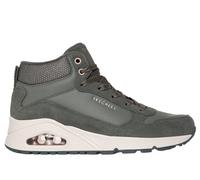 Keilsneaker SKECHERS "UNO-STACRE SHINE", Damen, Gr. 39, grün (olivgrün), Veloursleder, Lederimitat, Textil, casual, Schuhe, High Top Sneaker, Schnürboots mit Luftkammern Sohle (51250161-39) olivgrün