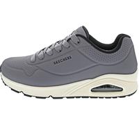 Sneaker SKECHERS "Uno - Stand on Air", Herren, Gr. 47,5, grau (dunkelgrau), Lederimitat, sportlich, Schuhe, Freizeitschuh, Halbschuh, Schnürschuh mit Air-Cooled Memory Foam (54910737-47,5) dunkelgrau