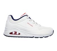 Skechers Damen UNO Stand ON AIR Sneakers, WNVR White Durabuck / navy & red trimm, 39 EU
