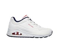Skechers Damen UNO Stand ON AIR Sneakers, WNVR White Durabuck / navy & red trimm, 41 EU
