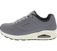 Sneaker SKECHERS "Uno - Stand on Air", Herren, Gr. 42, grau (dunkelgrau), Lederimitat, sportlich, Schuhe, Freizeitschuh, Halbschuh, Schnürschuh mit Air-Cooled Memory Foam (54910737-42) dunkelgrau