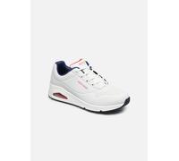Skechers Damen UNO Stand ON AIR Sneakers, WNVR White Durabuck / navy & red trimm, 40 EU