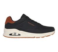 Skechers Sneaker UNO Suited on Air – schwarzer Durabuck Kastanienwildleder-Mesh-Besatz, Größe 45.5