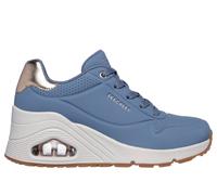 Skechers Uno Wedge - HI Steps Sneaker in Blau Grau, Größe 40
