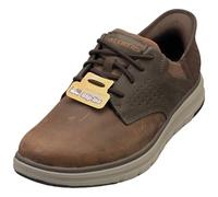 Slip-On Sneaker SKECHERS "ORELL-YATES", Herren, Gr. 48,5, braun (dunkelbraun), Leder, Lederimitat, casual, Schuhe, Slipper, Sneaker, Freizeitschuh mit Slip-Ins Technologie (70534932-48,5) dunkelbraun