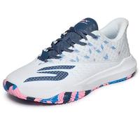 Skechers Viper Court Rally Pickleball Sneaker für Herren, Weiß/Pink/Blau, 11.5