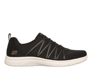 Skechers Virtue - She Sparkles Slip-On Shoes in Schwarz/Roségold, Größe 38 Wide, Vegan