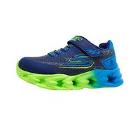 Sneaker SKECHERS "VORTEX 2.0", Mädchen, Gr. 30, blau (navy, blau, limette), Lederimitat, Textil, kontrastfarbene Details, Schuhe Sneaker, Blinkschuh mit Klettverschluss, Größenschablone zum Download (