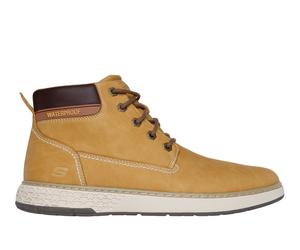 Skechers Waterproof Relaxed Fit: Garlan - Deno Sneaker in Wheat, Größe 44