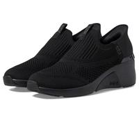 Skechers Women's A-Wedge-Crecent Hands Free Slip-ins Sneaker, Black/Black, 9.5