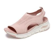Skechers Women's Arch Fit-City Catch Knit Slip-On Sandals, Blush, 42 EU