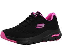 Skechers Women's Arch Fit-Sunny Outlook Sneaker Black/Hot Pink 8 M US