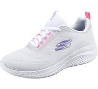 Skechers Women's BOBS Sport Sparrow 2.0 Wind Chime Sneaker, White Mesh Neon Pink Trim, 40 EU
