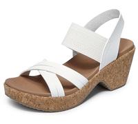 Skechers Damen Brystol-Night Skies Keilsandalen, Weiss/opulenter Garten, 40 EU