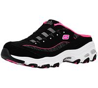 Skechers Women's D'Lites Slip-On Mule Sneaker Black/Hot Pink 10