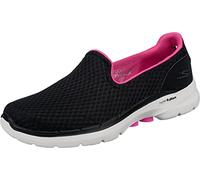 Skechers Women's GO Walk 6 Big Splash Sneaker, Schwarz/Heißrosa, 40.5 EU