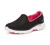 Skechers Women's GO Walk 6 Big Splash Sneaker, Schwarz/Heißrosa, 41 EU