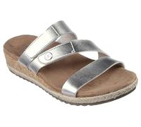 Skechers Women's Martha Stewart Breezie-Shiny Luster Wedge Sandal, silber, 38.5 EU