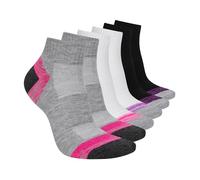 Skechers Women's Non Terry Quarter Crew Sock 6 Pack, Medium Grey, 9-11