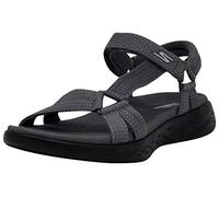 Skechers Women's On-The-Go 600-Brilliancy Sport Sandal, Charcoal Black/Black, 10 M US