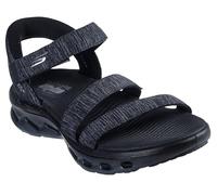 Skechers Women's Quarter Strap Fisherman Sandal, Black/Gray, 6