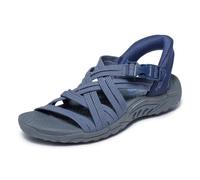 Skechers Women's Reggae-Morning Light Slide Sandal, marineblau/blau, 37.5 EU