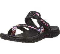 Skechers Women's Reggae Trailway Flip Flop, Black/White, 11 M US