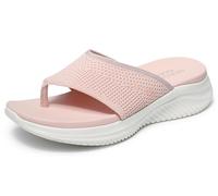 Skechers Women's Ultra Flex 3.0-Coastal Aura Flip-Flop, Blush, 40 EU