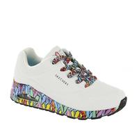 Skechers Damen Sneaker UNO RAVAGED Love Plateausneaker Lederimitat Weiß/Bunt Größe 36