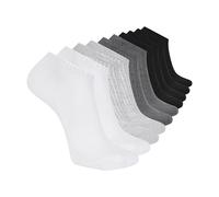 Skechers Herren 10 Pack Cushioned Low Cut Socken, Weiß/Stahlgrau/Schwarz, 43-47 EU