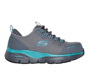 Skechers Work Slip-Resistant: Arch Fit - Ebinal Sneaker in Grau/Blau, Größe 38
