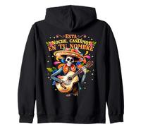 Skeleton Mexican Skull Fiesta Sombreros Mariachi Guitar Kapuzenjacke